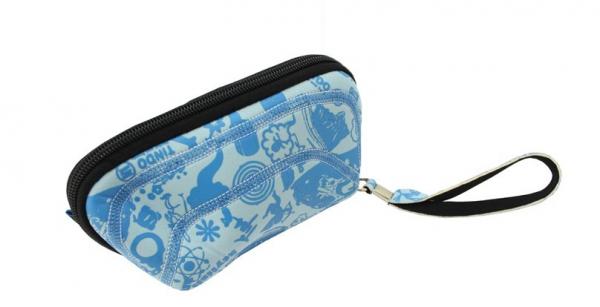 Strapped customized graceful neoprene cosmetic bag with / toiletry bag with