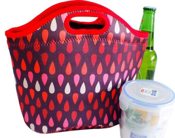 Food standard insulated neoprene cooler lunch box bag for office with handle