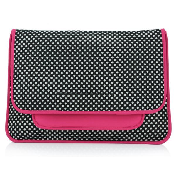 Be removable shoulder strap neoprene laptop sleeve with dot and zebra design and